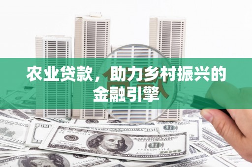 大湖农业贷款，助力乡村振兴的金融引擎