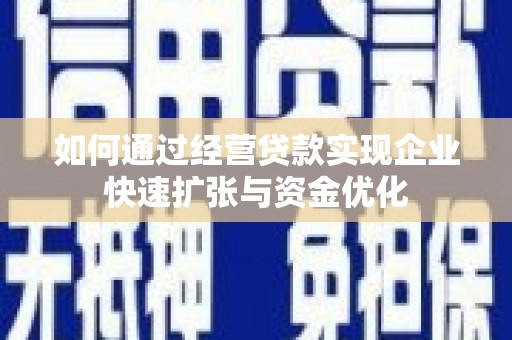 大湖如何通过经营贷款实现企业快速扩张与资金优化
