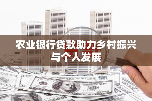 大湖农业银行贷款助力乡村振兴与个人发展
