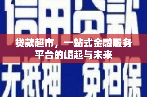大湖贷款超市，一站式金融服务平台的崛起与未来