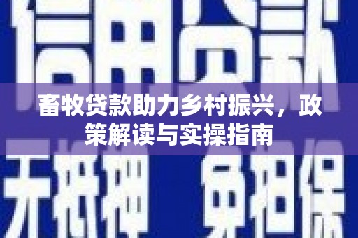 大湖畜牧贷款助力乡村振兴，政策解读与实操指南