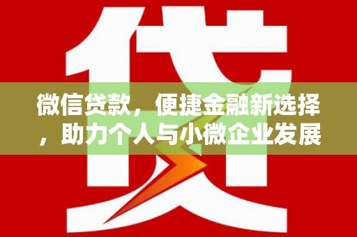 大湖微信贷款，便捷金融新选择，助力个人与小微企业发展