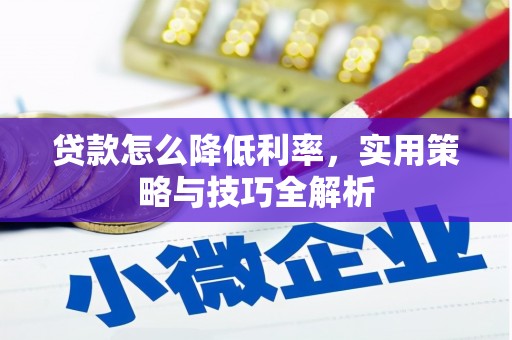 大湖贷款怎么降低利率，实用策略与技巧全解析