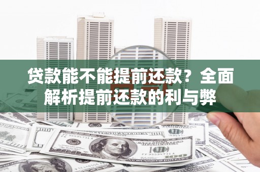 大湖贷款能不能提前还款？全面解析提前还款的利与弊